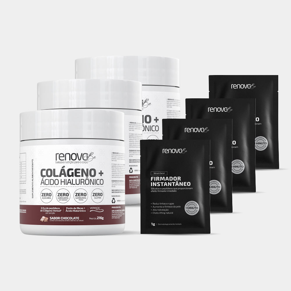 Kit Colágeno Verisol® Chocolate — 3 Potes sabor Chocolate da RenovaBe