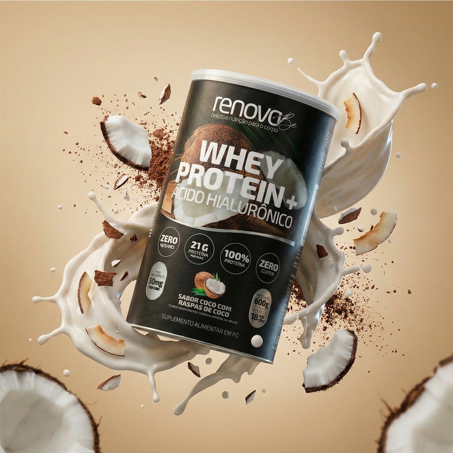 Whey Protein e Ácido Hialurônico - Coco