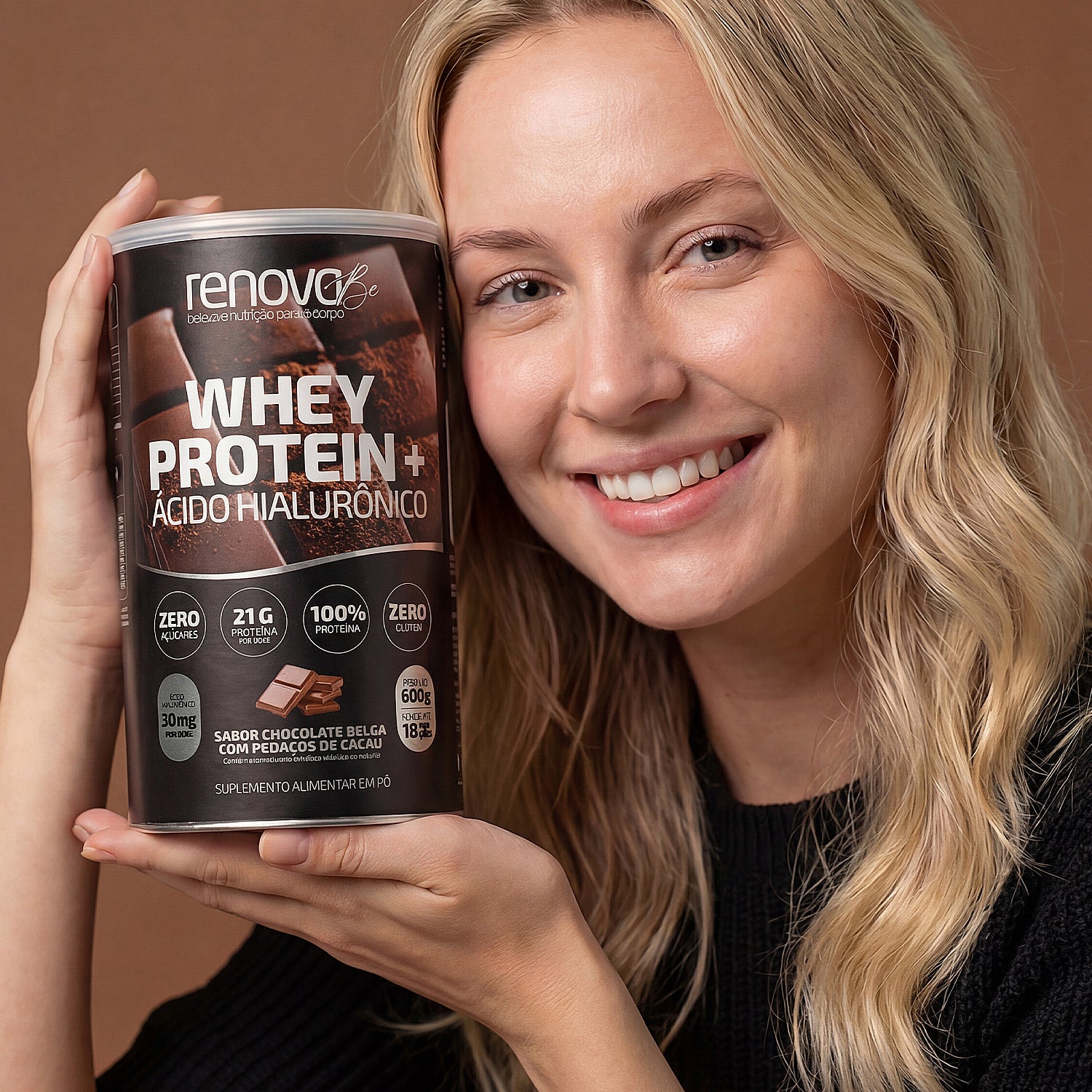 Whey Protein e Ácido Hialurônico - Chocolate