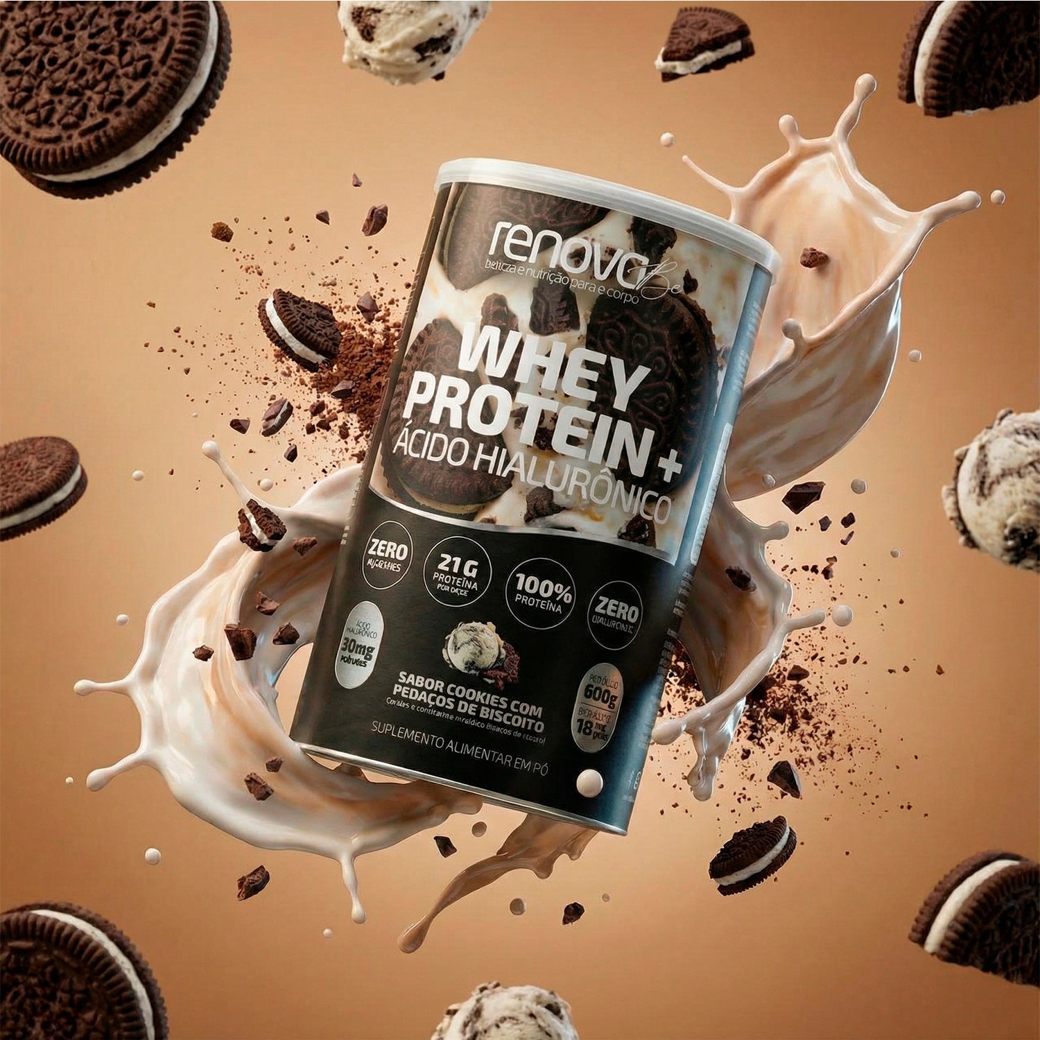 Whey Protein e Ácido Hialurônico - Cookies