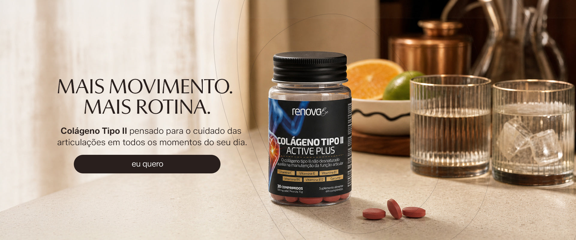 Mais movimento, mais rotina — Colágeno Tipo II Active Plus