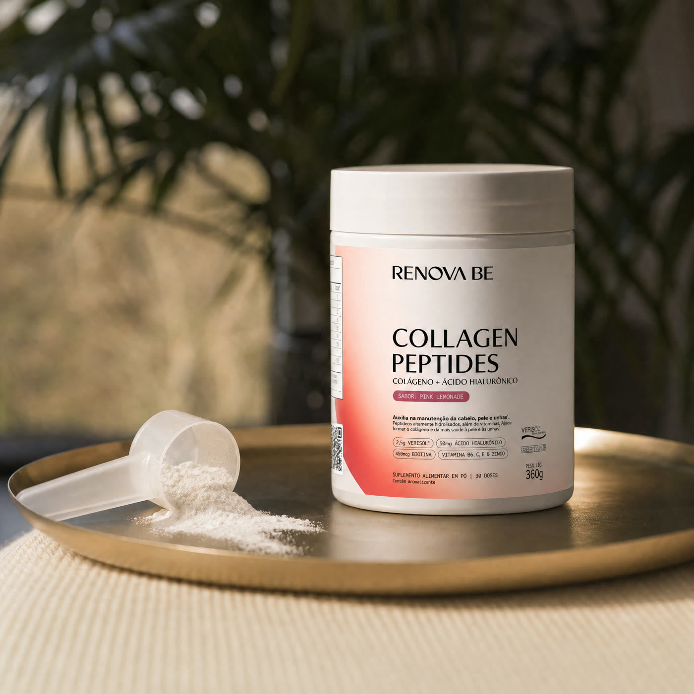Preparo do Collagen Peptides: pó dissolvido em água
