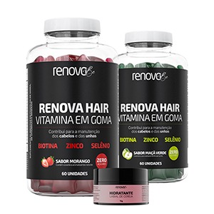 2 Renova Hair Goma Capilar + 1 Hidratante Labial