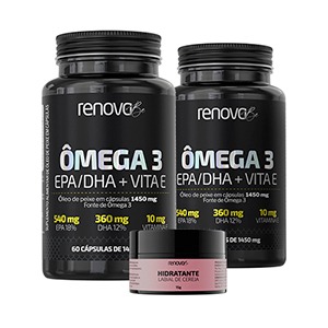 2 Ômega 3 EPA/DHA + 1 Hidratante Labial